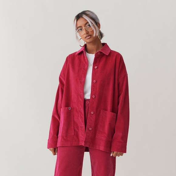 Lazy Oaf Jackets & Blazers - Lazy Oaf Chore Jacket - Pink Cord